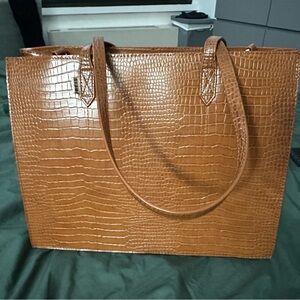 BEIS Work Tote in Brown Croco Color